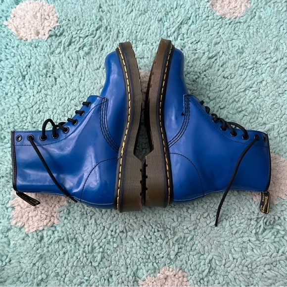 Dr. Marten 1460 Boot Women UK 4 EU 37 Patent Leather Royal Blue Lace Up - Picture 7 of 9